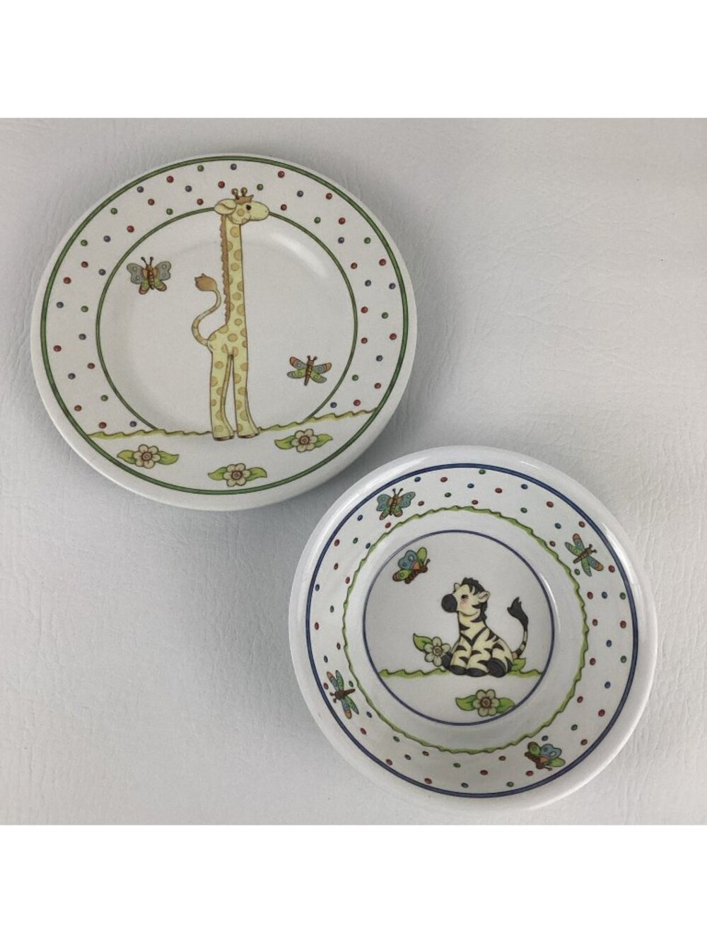 Lenox Jungle Jamboree Bowl Plate Zebra Giraffe Child Melamine Dinnerware Set